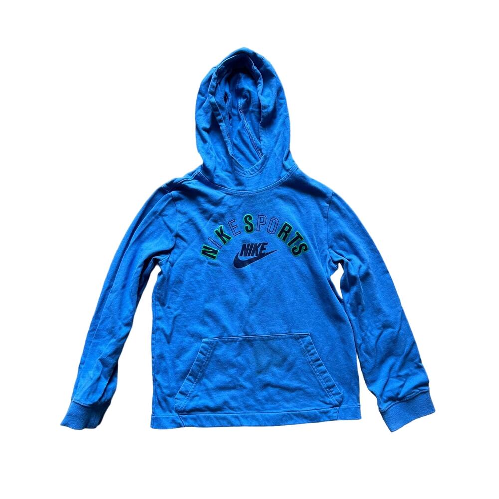 Nike Big Boys Medium Blue Graphic Pullover Hoodie Sportwear